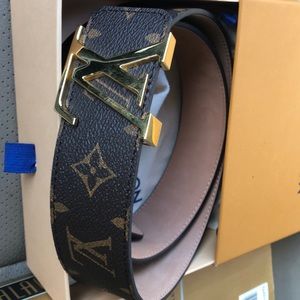 Louis Vuitton Initiales Monogram Damier Belt Brown